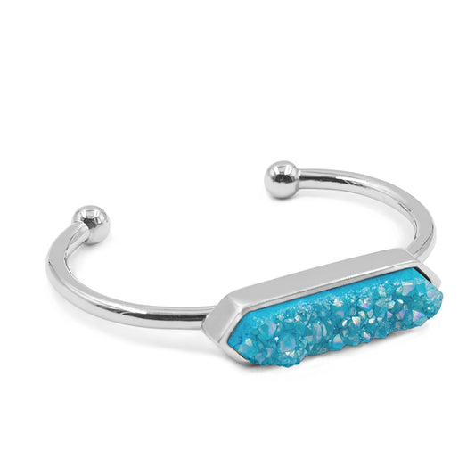 Bangle Collection - Silver Azure Quartz Bracelet