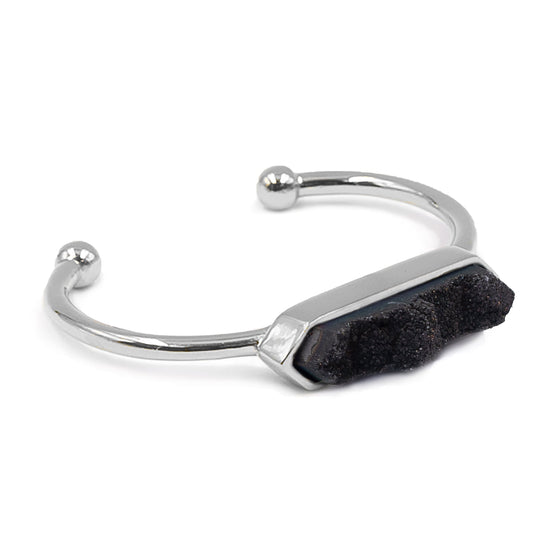 Bangle Collection - Silver Raven Quartz Bracelet (Unique)