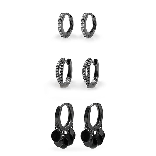 Black Thalia Earrings Set