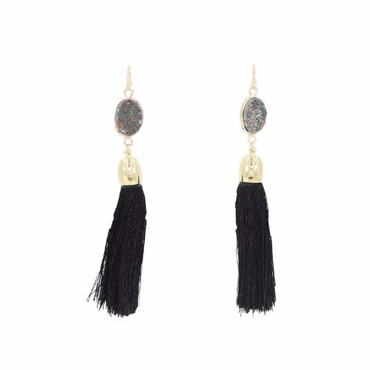 Fringe Collection - Raven Drop Earrings - Kinsley Armelle