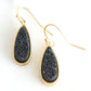 Druzy Collection - Petite Raven Quartz Drop Earrings