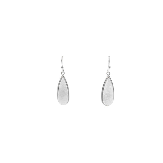 Druzy Collection - Silver Petite Quartz Drop Earrings