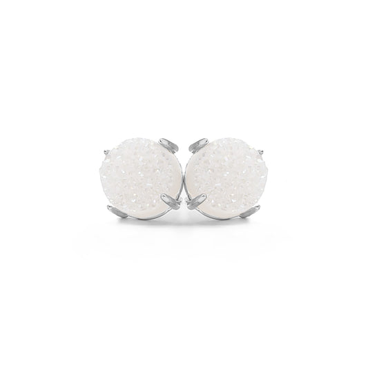 Eden Collection - Silver Pearl Quartz Stud Earrings
