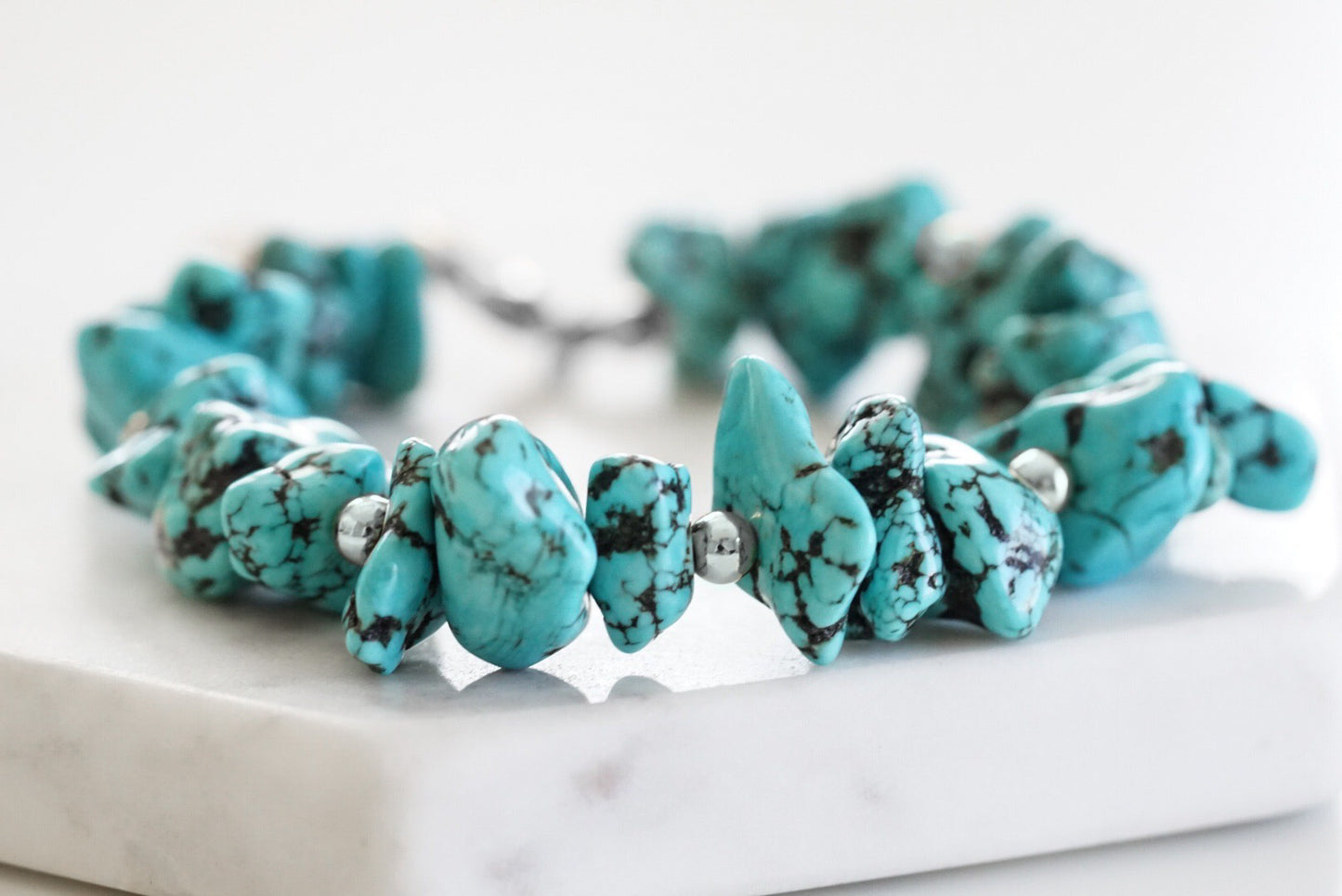 Farrah Collection - Silver Turquoise Bracelet