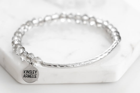 Glory Collection - Silver Crystal Glass Bracelet