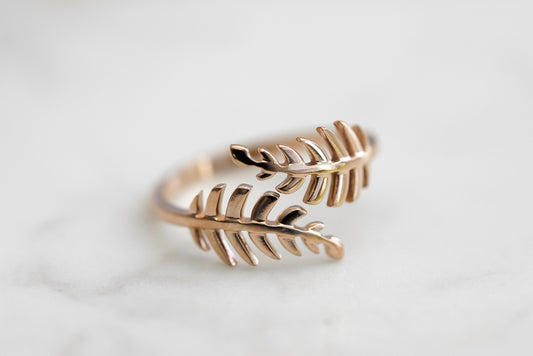 Goddess Collection - Rose Gold Laurel Leaf Ring