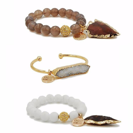 Leather & Lace Bracelet Stack - Kinsley Armelle