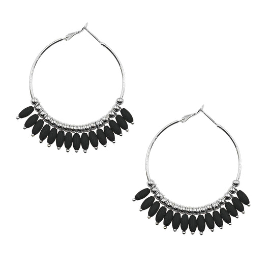 Mariana Collection - Silver Coal Earrings