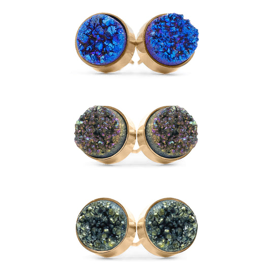Regal Collection - Cosmic Quartz Stud Earring Set