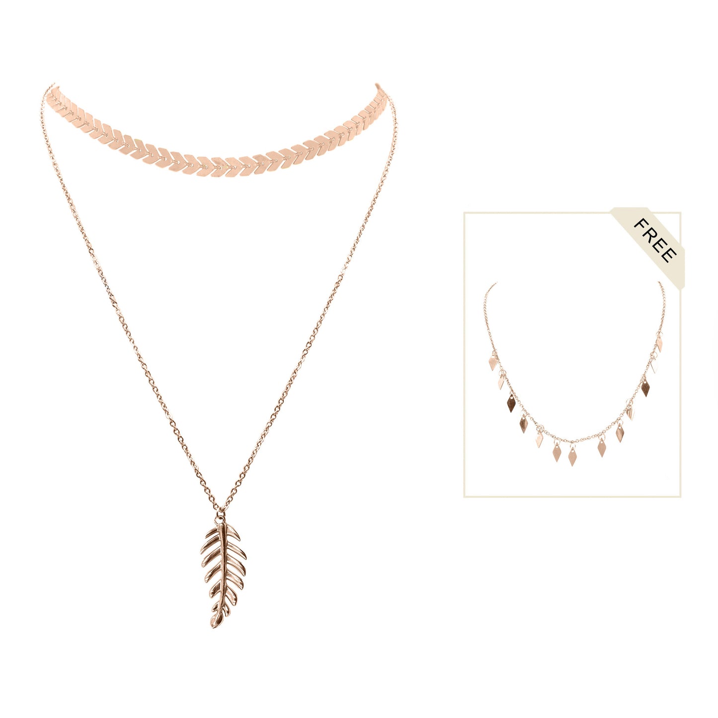 Rose Gold Calla Necklace Set