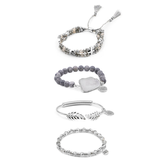 Silver Arcadia Bracelet Stack