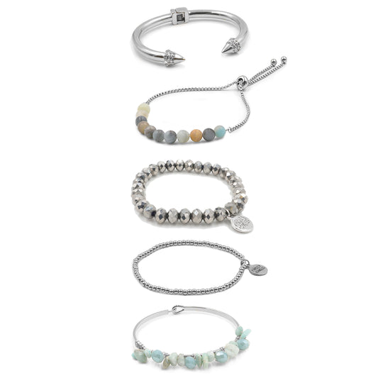 Silver Elyse Bracelet Stack