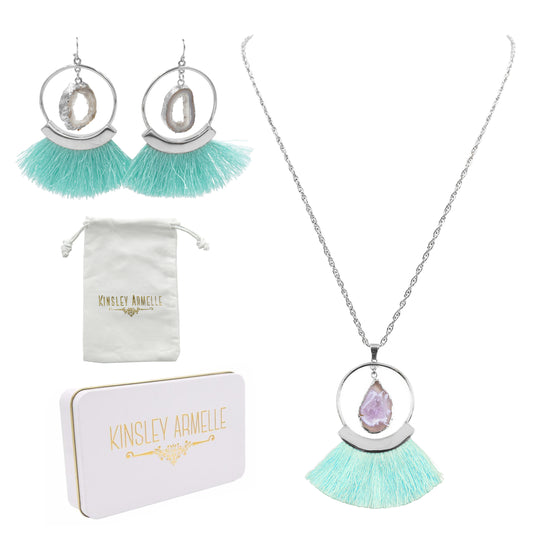 Silver Mint Fringe Gift Set