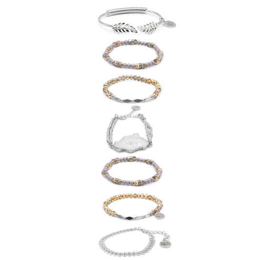Silver Nailah Bracelet Stack