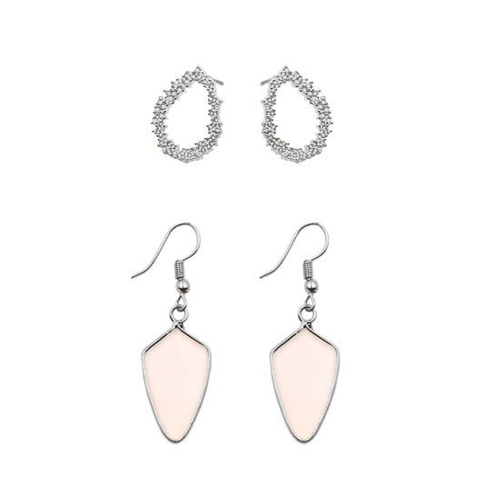 Silver Rosea Earrings Set