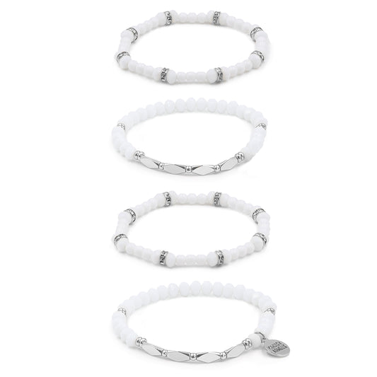Stacked Collection - Silver Ashen Bracelet Set
