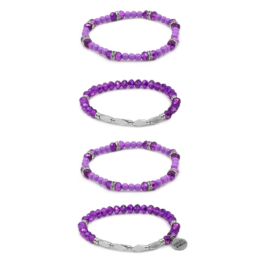 Stacked Collection - Silver Aster Bracelet Set