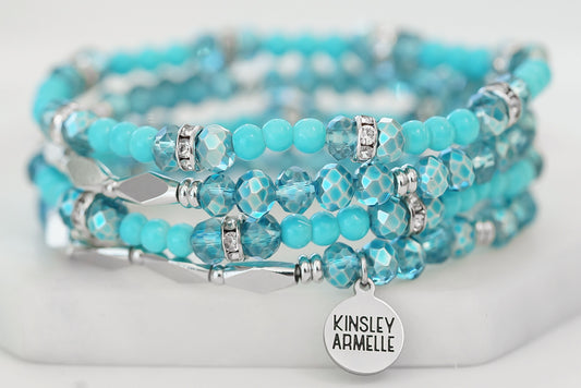 Stacked Collection - Silver Azure Bracelet Set
