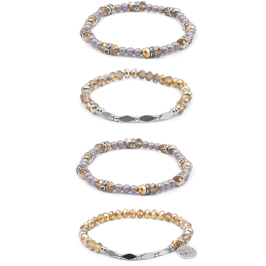 Stacked Collection - Silver Kami Bracelet Set