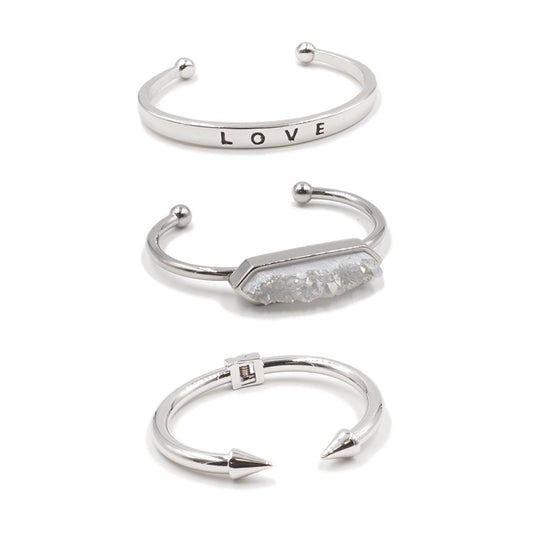 Steel Bracelet Stack - Kinsley Armelle