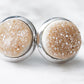 Stone Collection - Silver Amber Quartz Stud Earrings