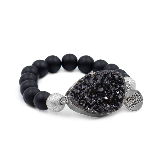Stone Collection - Silver Coal Bracelet