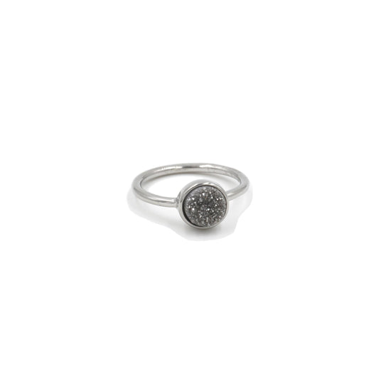 Stone Collection - Silver Slate Quartz Ring