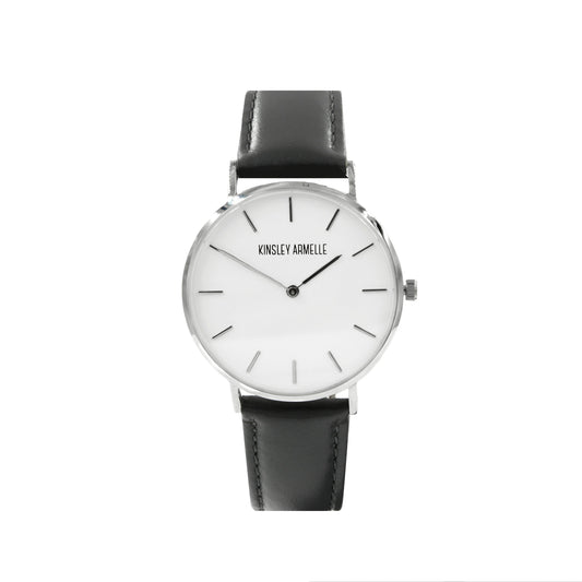 Tempus Collection - Silver Ashen Gray Leather Watch