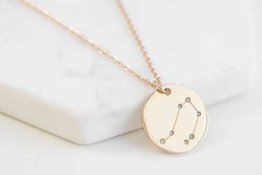 Zodiac Collection - Rose Gold Libra Necklace (Sep 23 - Oct 22)