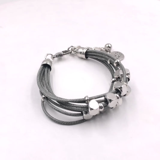 Braid Collection - Silver Slate Bracelet