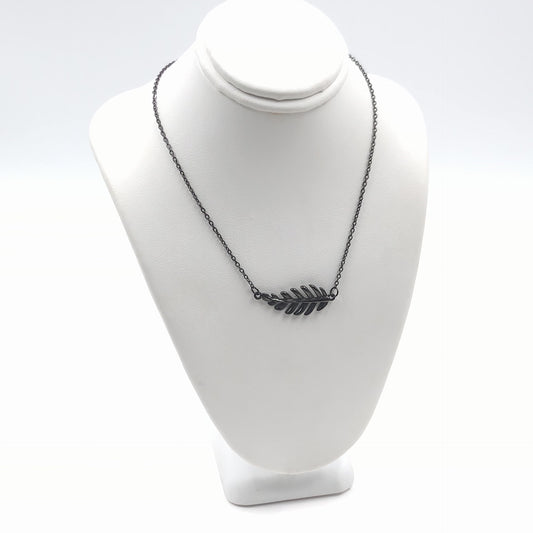 Goddess Collection - Black Laurel Leaf Necklace