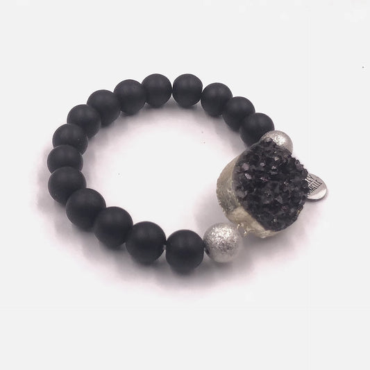 Stone Collection - Silver Coal Bracelet
